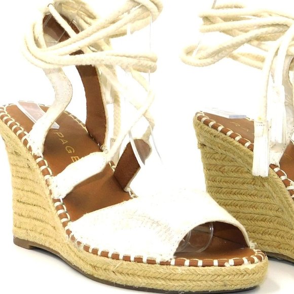 Rampage "Harriet" Ivory Espadrille Lace-Up Ankle Strap Sandals - Picture 5 of 12